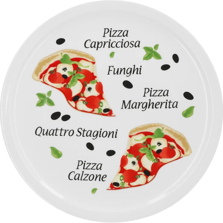 2er Pizzateller Margherita groß 30,5cm Porzellan Teller Pizzaplatte mit Motiv - für Pizza / Pasta – Bild 2