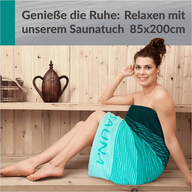 Lashuma Saunatuch Handtuch XXL Helsinki, Frottee (1-St), Premium Bade - Saunahandtuch 85x200 für Damen und Herren