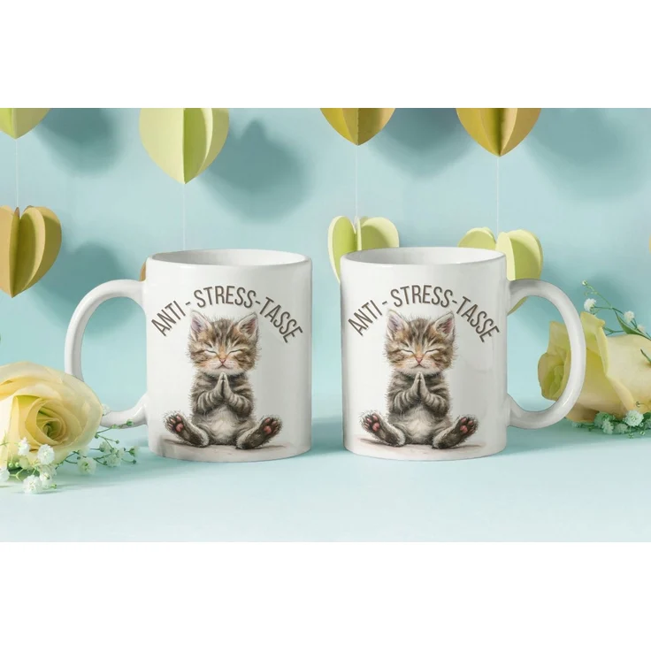 WS-Trend Tasse Anti Stress Baby Katze Kätzchen Kaffeetasse Teetasse Geschenkidee, 2-tlg, Keramik – Bild 3