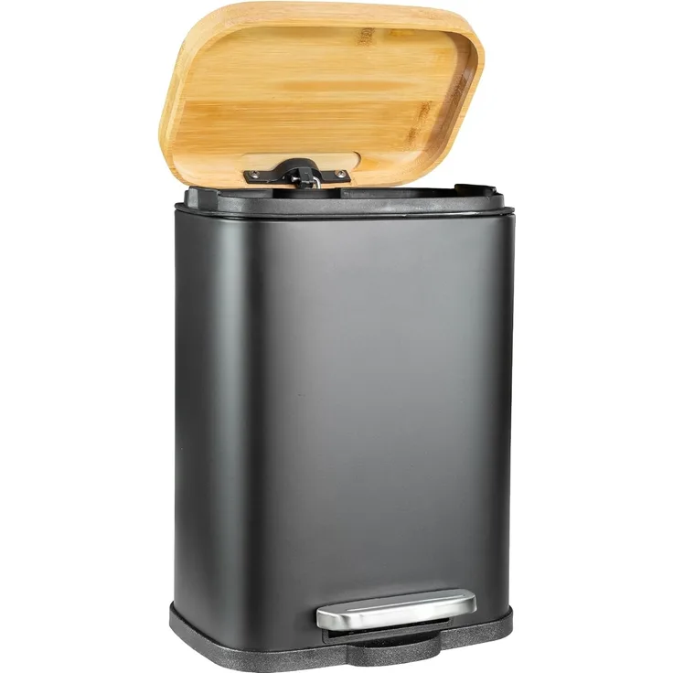 Solly's Kosmetikeimer 5 L mit Bambusdeckel Mülleimer Bad Eimer Kosmetik