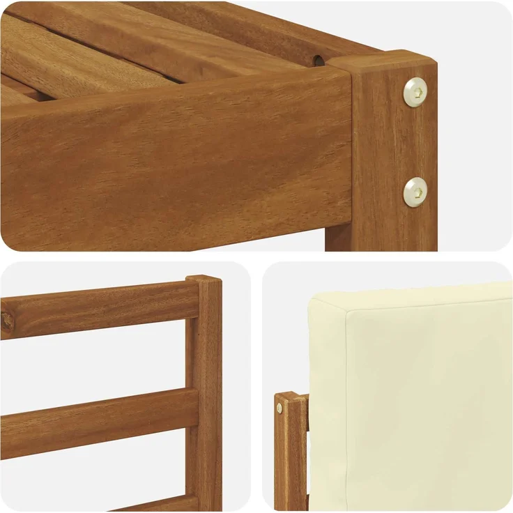 vidaXL Outdoor-Sofagarnitur 6 stk. 6-Sitzer Natur und Creme 3366763 – Bild 5
