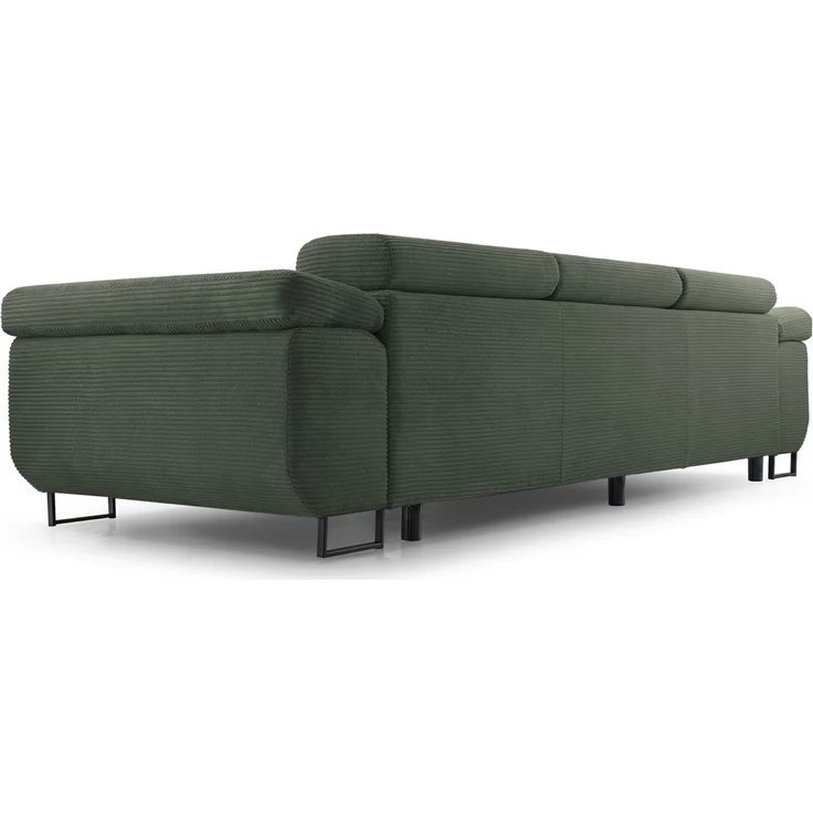 Selsey 'Capurso' Schlafsofa mit verstellbaren Kopfstützen und Stauraum, Cord, Olivgrün – Bild 6