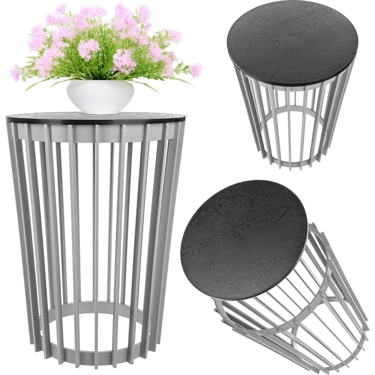 KADAX Doppelseitiger Blumenständer 40 cm Platin + schwarze Oberseite – Bild 1