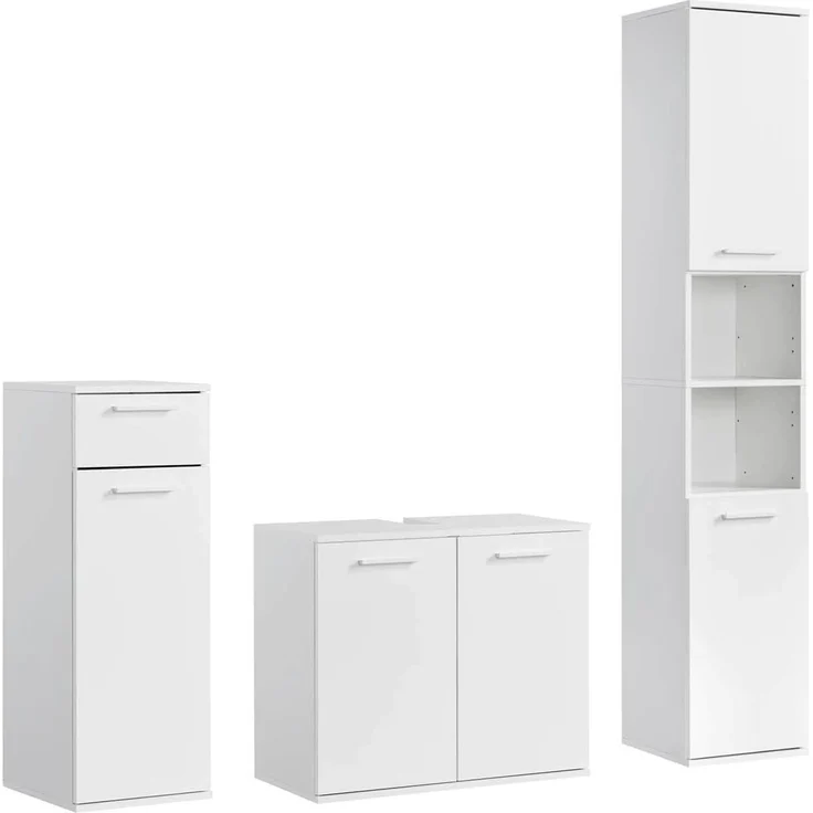 mokebo Badmöbel-Set Der Steuermann, (3-teilig), Unterschrank & Hochschrank fürs Badezimmer in Weiß
