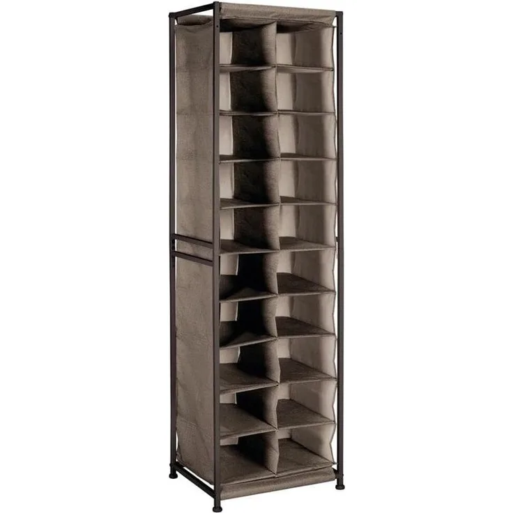 Schuhregal Schuhschrank Schuhablage Metallrahmen mDesign 20 Fächer dunkelbraun