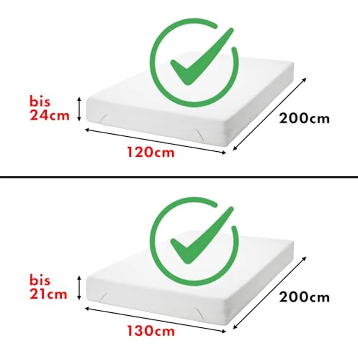 Jacobson Jersey Spannbettlaken Spannbetttuch Baumwolle Bettlaken (120x200-130x200 cm, Türkis) – Bild 5