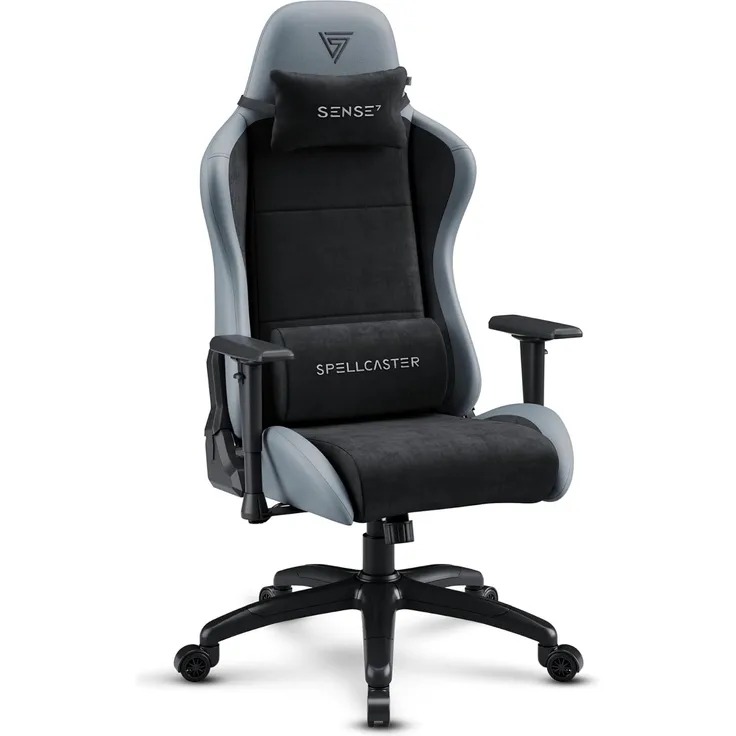SENSE7 Spellcaster FUKU XL Gaming Stuhl - Eco-Leder & Alcantara - Extra Breiter Komfort, 160° Neigung, Atmungsaktiver Schaum, Verstellbare Armlehnen - Für Große Nutzer, Luxuriöses Design