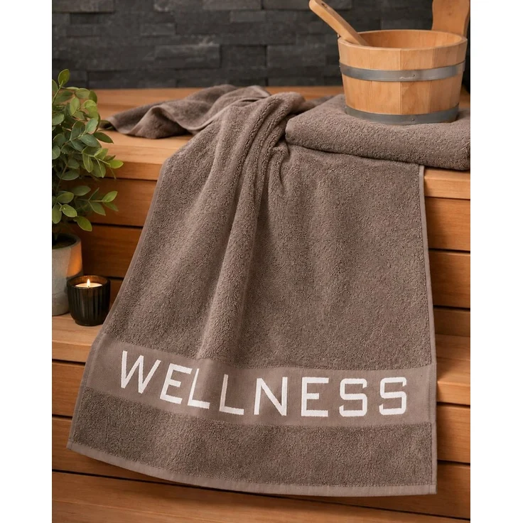heimtexland Saunatuch Wellness Sauna Handtuch Badetuch Walkfrottier, Walkfrottee (Stück, 1-St), Jacquard Bordüre, weich und saugstark, Duschtuch, 70x180 cm – Bild 2