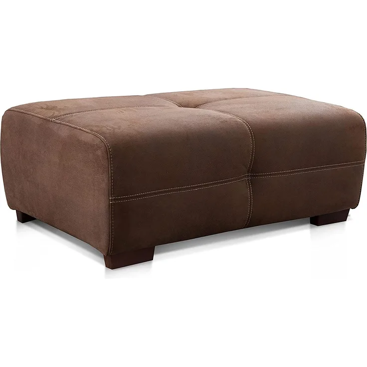 Cavadore Hocker Mavericco / XXL Sitzhocker im modernen Design / Mikrofaser / Passend zu Big Sofa und Ecksofa Mavericco / 108 x 71 x 41 cm (BxHXT) / Mikrofaser Braun