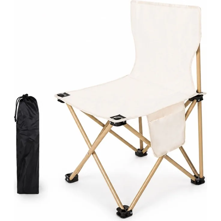 4er Set faltbare Campingstühle für Outdoor, Creme