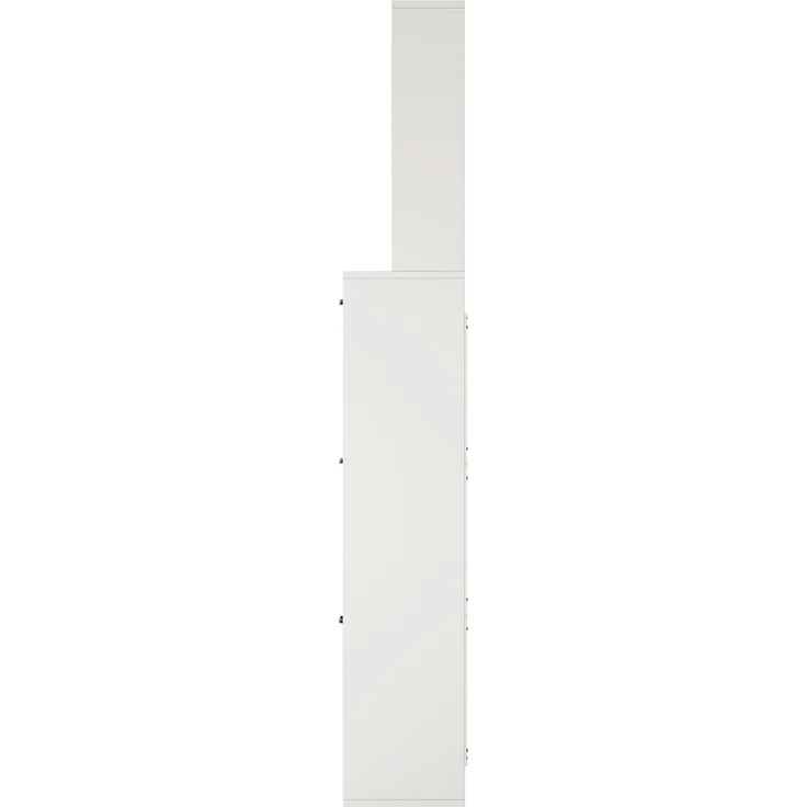 ZUBALIYA Schuhschrank (70 x 25 x 163 cm), 3 Türen, Lamellengestaltung, Aufbewahrung für Schuhe, Hausschuhe und Schuhzubehör, Weiß – Bild 14