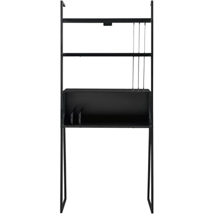 Schreibtisch Storfjord mit Leiterregal 184x80x40cm Schwarz [en. casa] – Bild 5