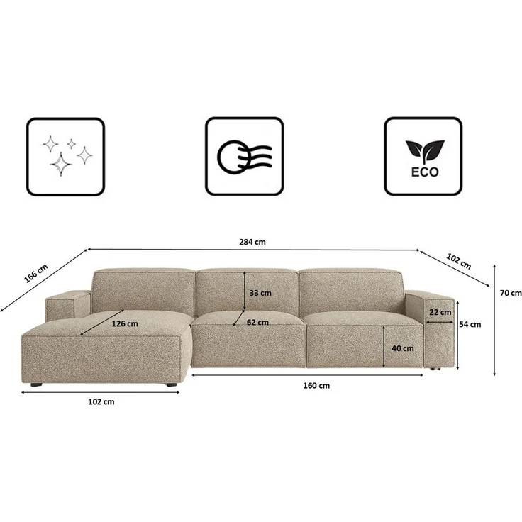 Kaiser Möbel Ecksofa Ecksofa Cursal L-Form – modular, modern, unvergleichlich bequem, Einzelsofa – Bild 2