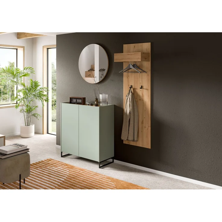 Garderobenkombination B/H/T: 197x175x32 cm in Salbei Nachbildung und Artisan Oak Nachbildung – Bild 5