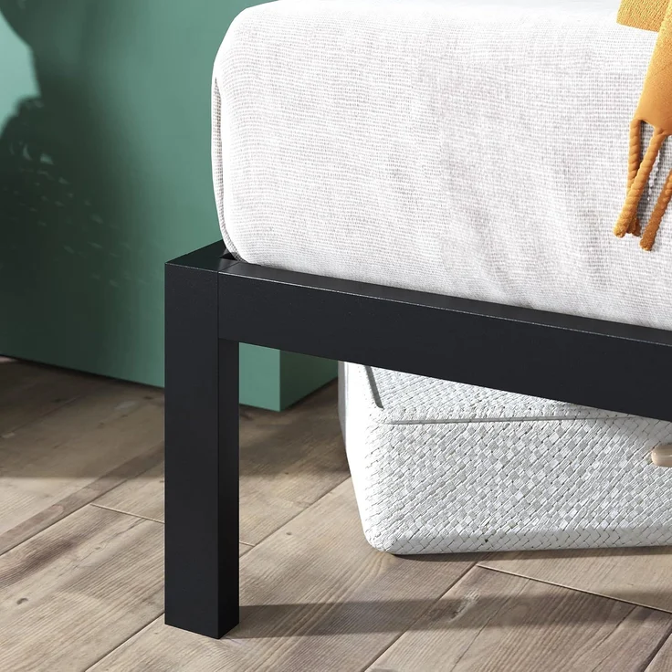 Zinus Mia Bett 120x190 cm – Bettgestell 35,5 cm Höhe mit Stauraum unter dem Bett – Metallbett mit Kopfteil – Schwarz – Bild 2