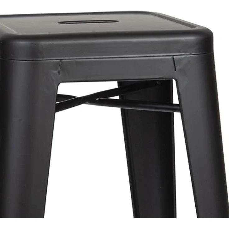 MID.YOU Barhocker Schwarz, Metall, stapelbar und abwischbar, 44x77x44 cm, Esszimmer Barmöbel – Bild 4