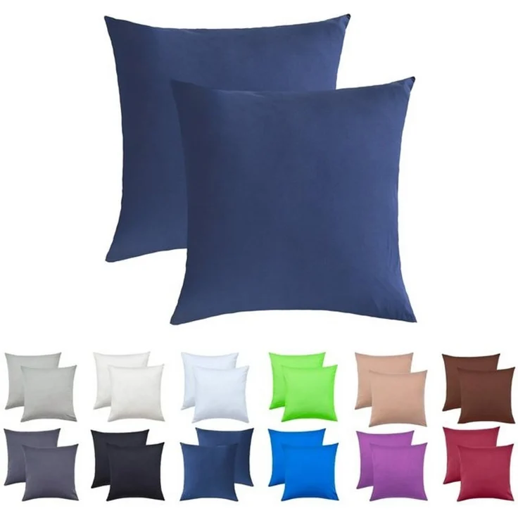 NatureMark Kissenbezüge 2er Pack Jersey Kissenbezug Kissenhülle, (2 Stück), Kissenhülle in vielen Größen und Farben (40 x 40 cm, Navy blau) – Bild 4