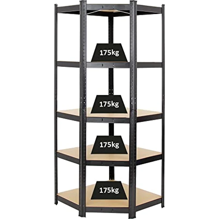 PROREGAL Eckregal Ragnar 1x: 180 x 70 x 40 cm Grau Fachlast 175kg, Kellerregal, Steckregal, Garagenregal, Lagerregal – Bild 2
