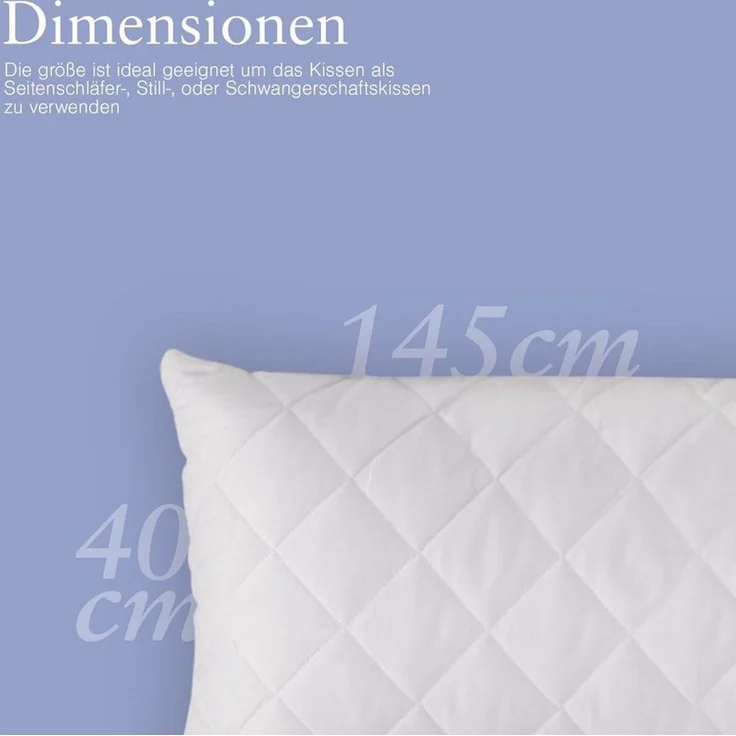 Bestlivings Seitenschläferkissen weicher Bezug, 1-tlg, 850g Füllung - 145x40 cm - abnehmbarer Bezug mit Reißverschluss – Bild 2