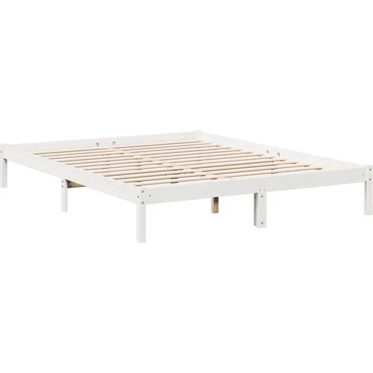 vidaXL Massivholzbett Extra Lang ohne Matratze Weiß 160x210 Kieferholz 852409 – Bild 5
