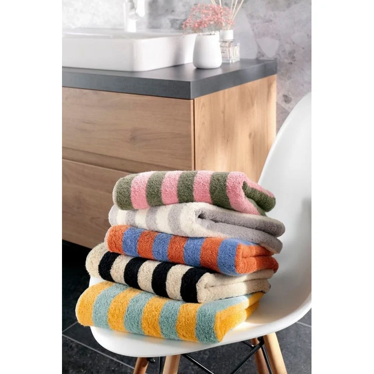 Cawö Handtuch Cawö Handtücher Bold Streifen mint/gelb, 100% Baumwolle – Bild 3
