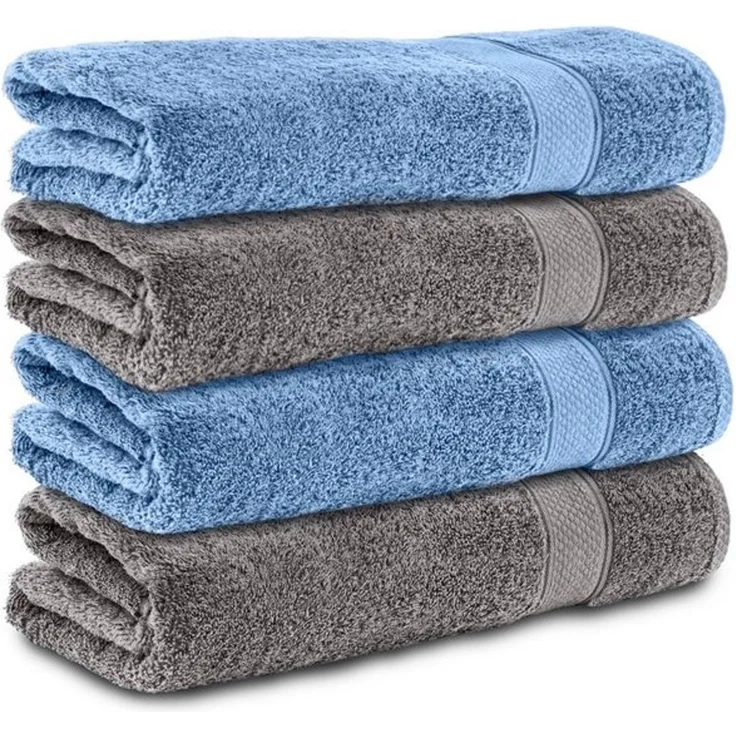 Komfortec Badetücher 100% Baumwolle, 470 g/m², Frottee (4-St), Handtücher 70x140 cm Set, Weich – Bild 4