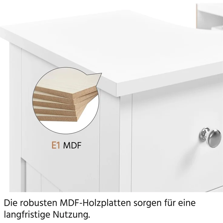Yaheetech Waschbeckenunterschrank mit Schublade & 2 Türen, Holz weiß, 60x30x60 cm – Bild 5