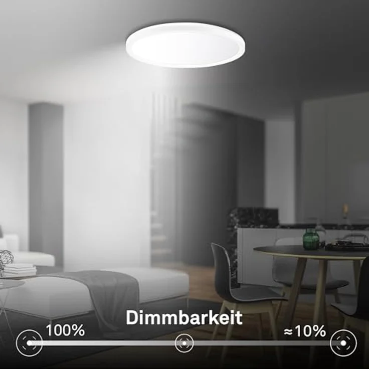 BRILONER - EEK A LED Panel Effizient mit 11W bei 2400lm, ca. 50.000h Licht, flach, CCT, indirektes Licht, LED Lampe, Deckenleuchte, Wohnzimmerlampe, Deckenlampe, Flurlampe, 29,3x3 cm, Weiß – Bild 9