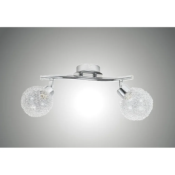 TRANGO LED Deckenleuchte, 2-flammig 1002-28 LED Deckenleuchte Chromoptik Serie *AMELIA* inkl. 2x G9 LED Leuchtmittel 3.000K warmweiße Lichtfarbe Badleuchte, Flurleuchte, Küchenleuchte, LED Deckenlampe, Kronleuchter – Bild 1