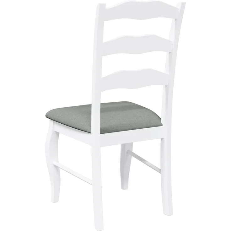 vidaXL Esszimmerstühle mit Kissen 2 Stk. Weiß Massivholz Gummibaum 4102495 – Bild 6