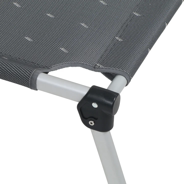greemotion XXL Liege Lucca, klappbar, 5-fach verstellbare Rückenlehne, ergonomisch, Aluminium, wetterfest, leicht, Textilene, grau – Bild 5