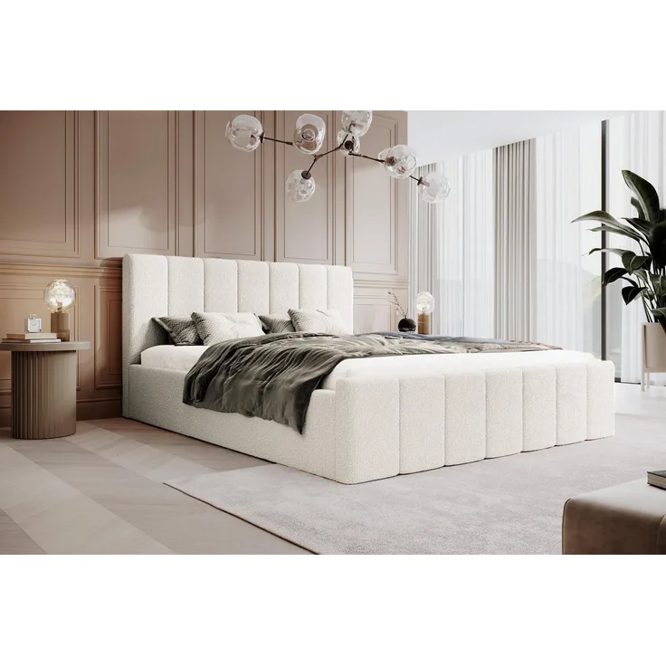 Compleo Polsterbett Boucle FLAV Stauraumbett, Doppelbett, Modern und Elegant, 120/140/160/180