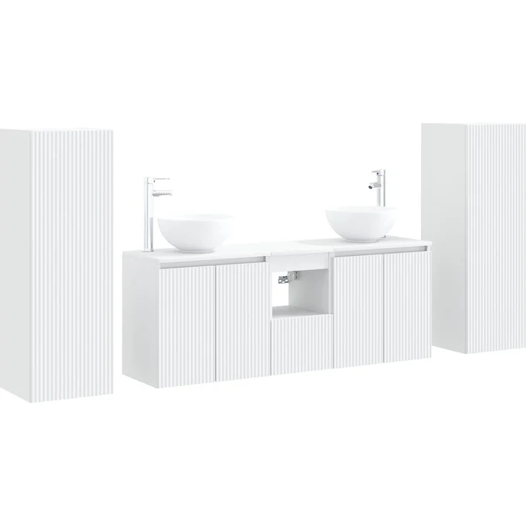 vidaXL Badezimmerschrank-Set 5 stk. Weiß 129 x 35 x 80 cm 3405983 – Bild 2