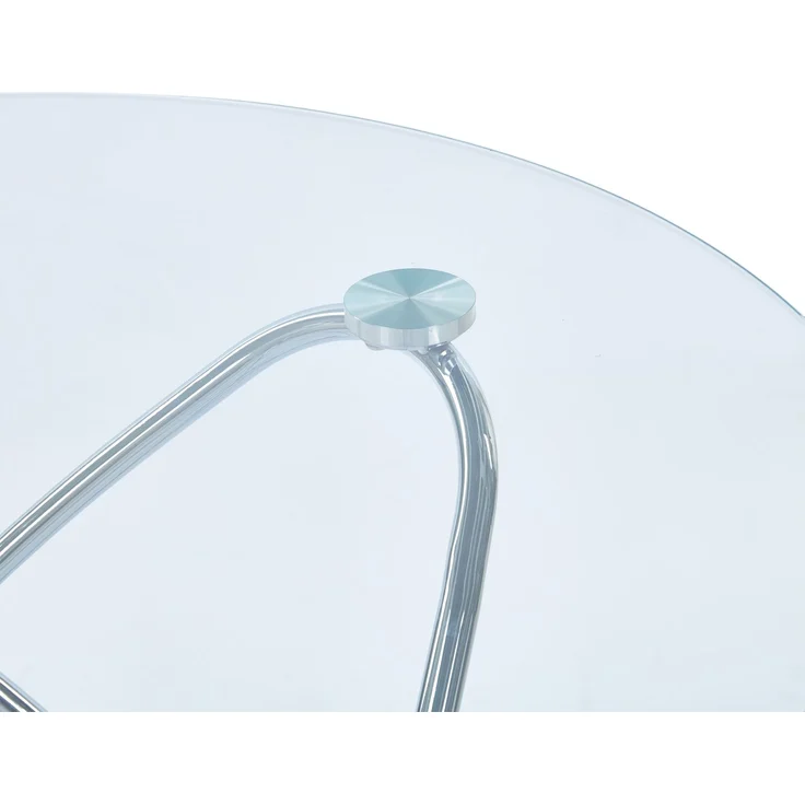 Esstisch aus Glas und Metall in Chrom, modernes Design, pflegeleichte Oberfläche – Bild 4