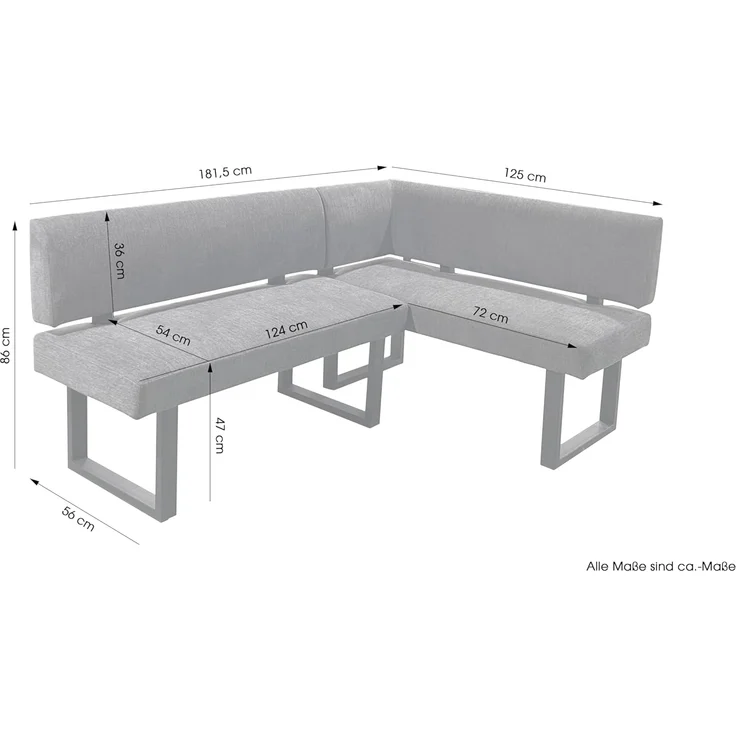 byLIVING Eckbank Vancouver, mit Taschenfederkern, langer Schenkel wahlweise rechts oder links – Bild 3