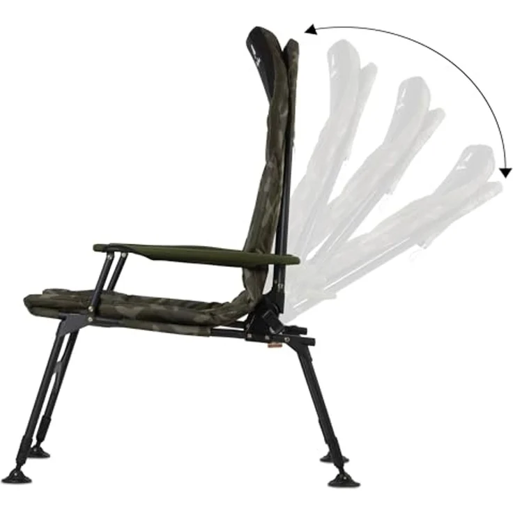 CampFeuer Angelstuhl Angelstuhl, Camouflage olivgrün, Höhenverstellbarer Campings, Extra breite Schlammfüße verhindern das Einsinken in den Sand/Schlamm – Bild 4