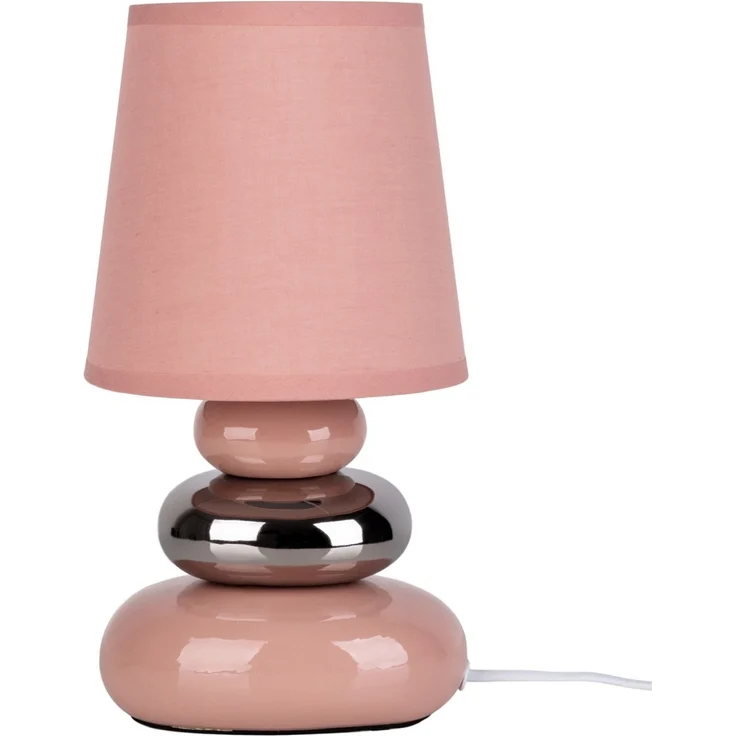 Tischlampe Wohnzimmer Tischleuchte Schlafzimmer Keramik Stoff Rosa 3045332 – Bild 5