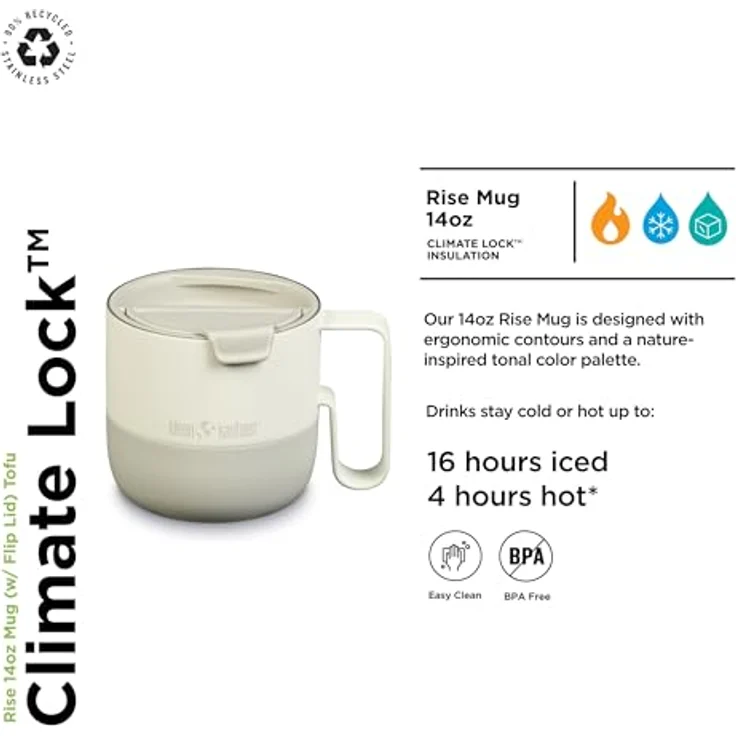 Klean Kanteen Kanteen Rise Becher (Flip-Deckel) 414ml/14oz Tofu – Bild 3