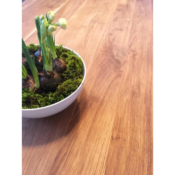 Tischplatte Eiche massiv mit natürlicher Kante 145 x 70 x 2,6 cm – Bild 5