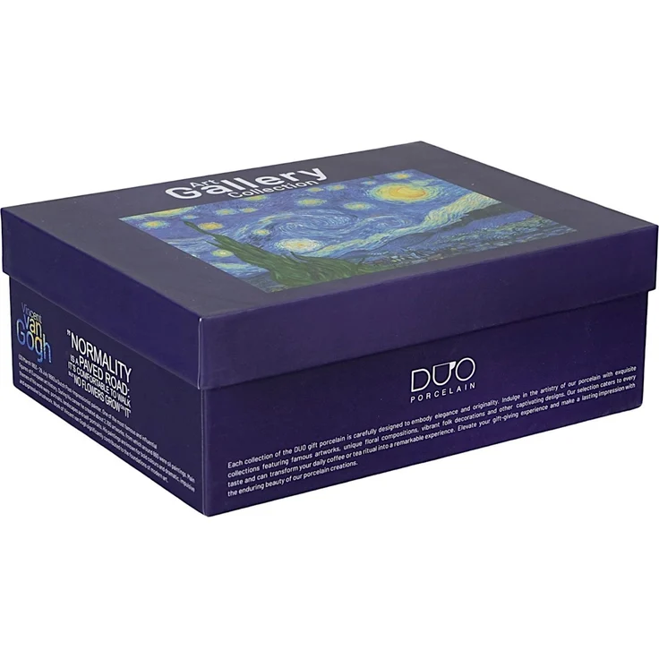 DUO ART GALLERY 2er-Set Espressotasse mit Untertasse STARRY NIGHT inspired by Van Gogh, New Bone China Porzellan – Bild 7