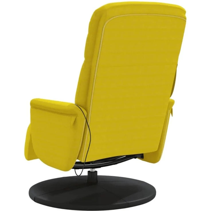 vidaXL Massagesessel mit Fußteil Gelb Samt 356698 – Bild 6
