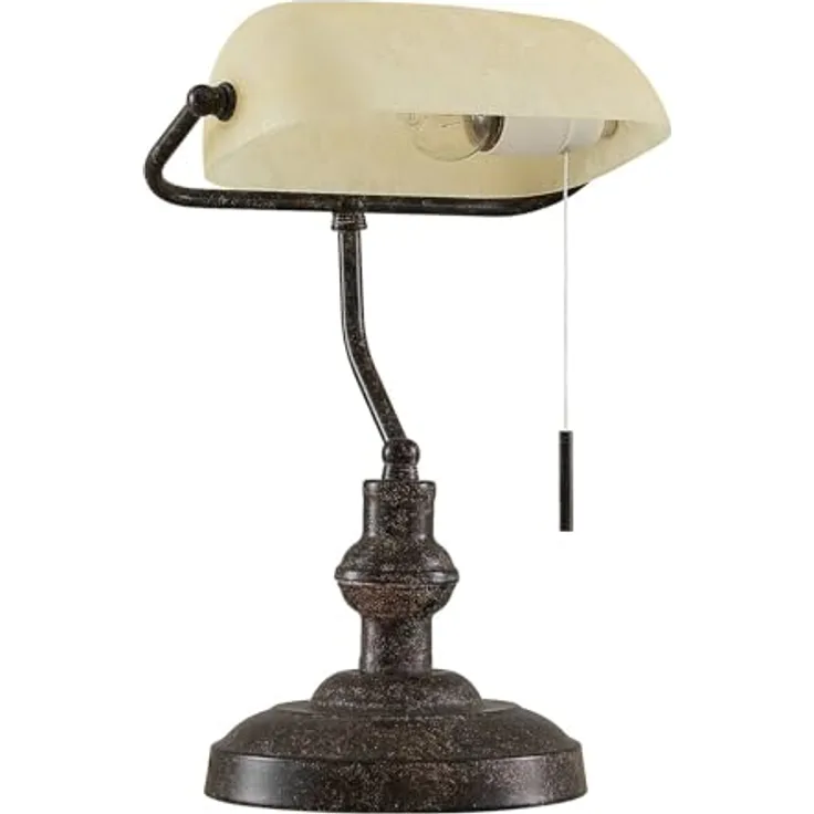 Lindby Profina, Tischlampe aus rostbraunem Metall mit E27 Schalter, 39 cm für Arbeitszimmer & Büro