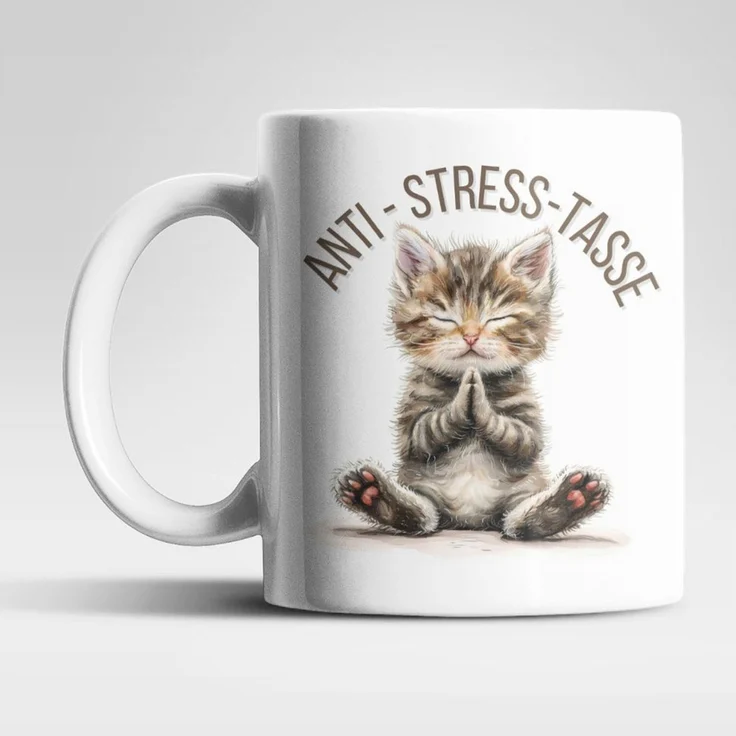 WS-Trend Tasse Anti Stress Baby Katze Kätzchen Kaffeetasse Teetasse Geschenkidee, 2-tlg, Keramik – Bild 2