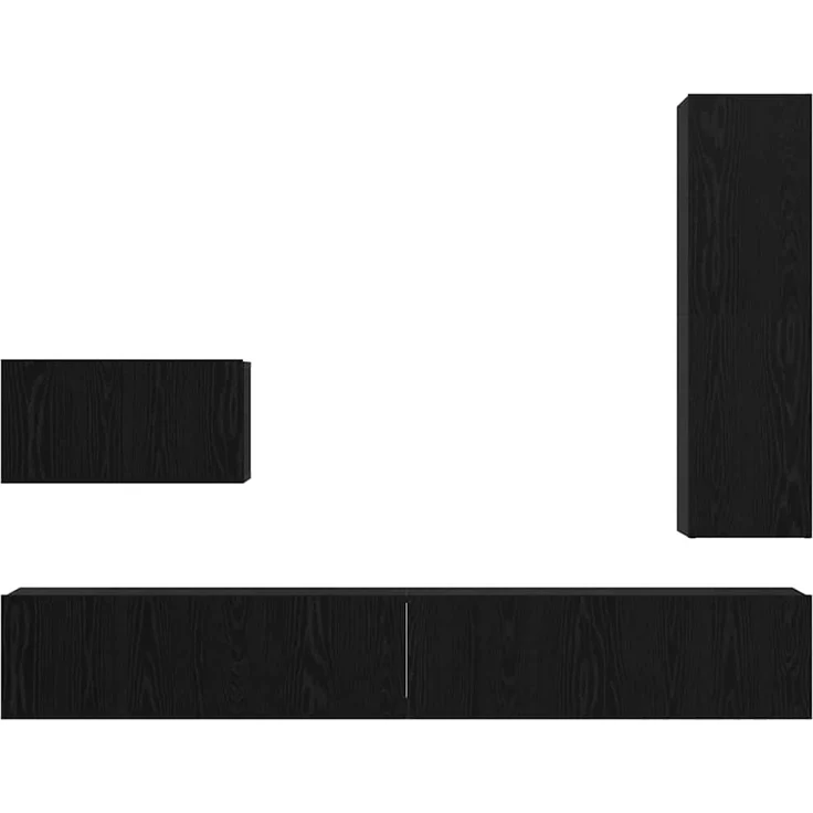 vidaXL TV-Schrankset 4 pcs Schwarz Eichen-Optik Holzwerkstoff 3393328 – Bild 7