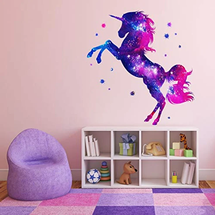 nikima Wandtattoo 163 Wandtattoo Einhorn pink lila Sterne (PVC-Folie), Made in Germany – Bild 3
