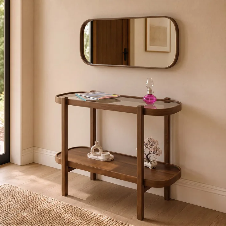Skye Decor 'Alaska Set - Walnut' Kommode mit Spiegel (2-teilig), Walnuss, 103 x 85 x 42 cm