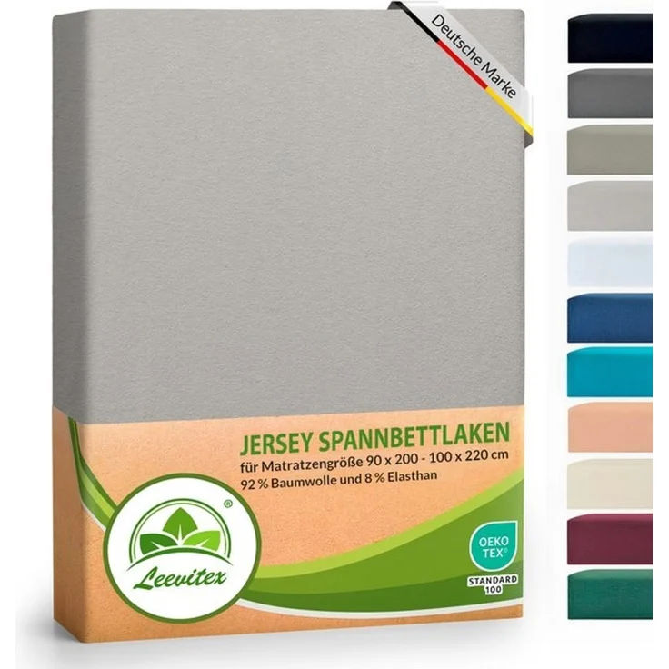 leevitex® Spannbettlaken Luxus Elasthan Jersey Spannbettlaken, Gummizug: Rundum-Gummizug – Bild 4