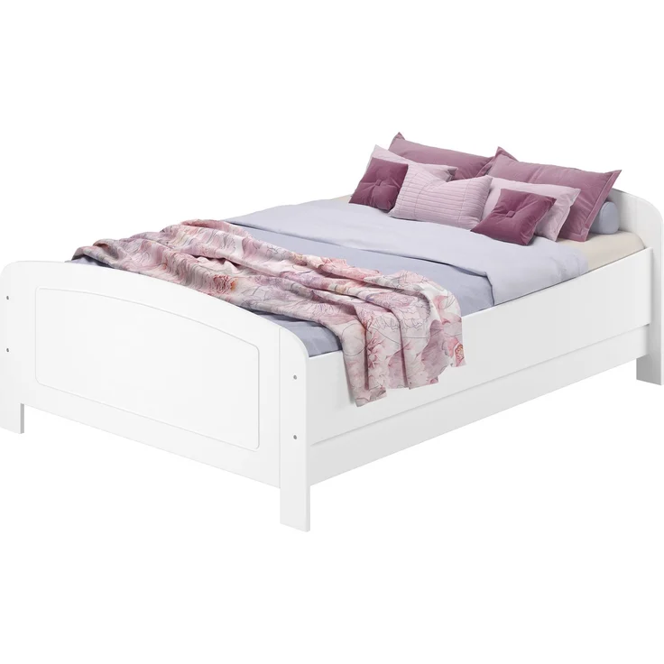 Weißes Bett Seniorenbett extra hoch 140x200 weiß Zubehör wählbar V-60.44W-14ohne Zubehör – Bild 1