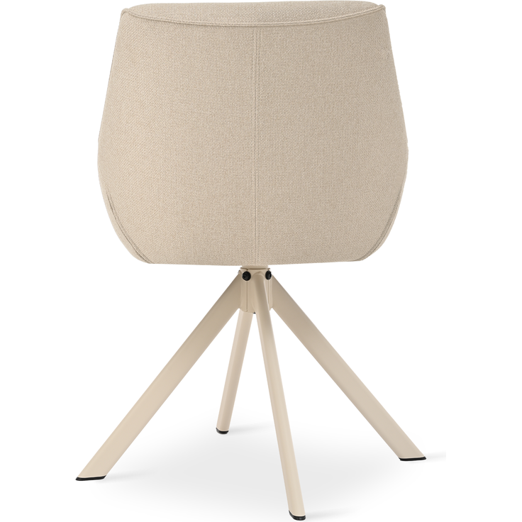 GOEURVANT 1178 Esszimmerstühle 4er-Set mit Armlehnen, 360° Drehbar, Webstoff - Beige – Bild 8