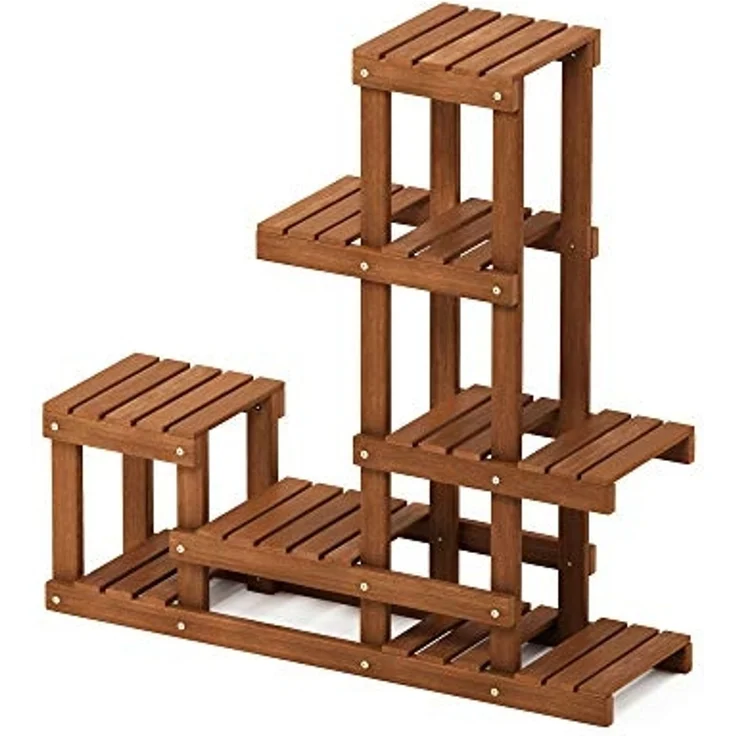 Furinno Tioman Blumenständer in Teaköl, Natur, 25,15 x 90,17 x 91,44 cm – Bild 5